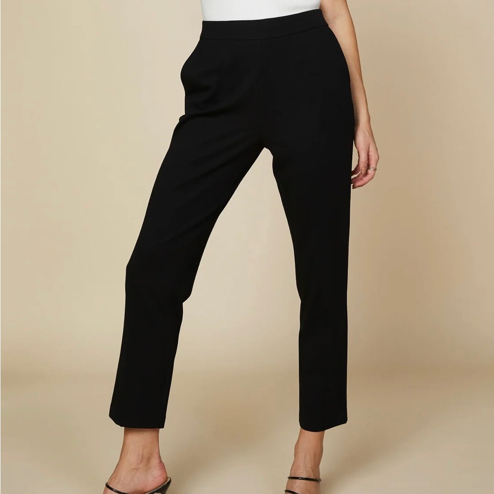 Skies Are Blue Black Straight-Leg Trousers